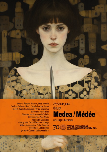 Cartel de Medea/Médée de Cherubini de la 70 edición del Festival Internacional de Teatro Clásico de Mérida 2024