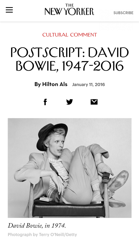 Postscript: David Bowie, 1947-2016
